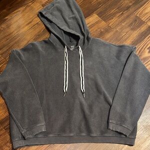 Aerie Dark Gray Ribbed Hoodie